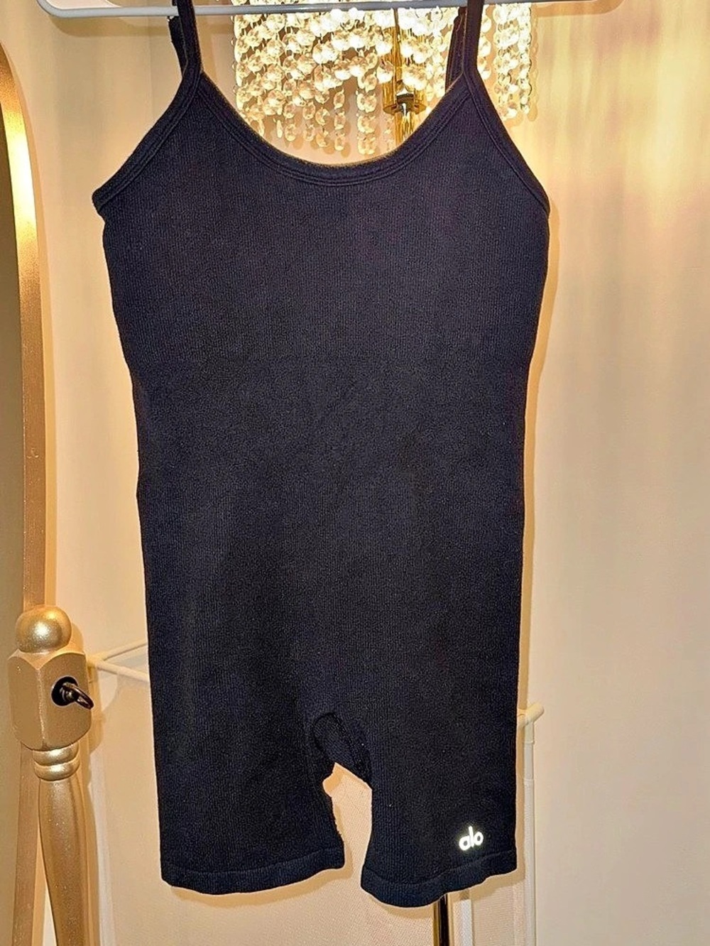 Alo Yoga Black Ribbed Bodysuit